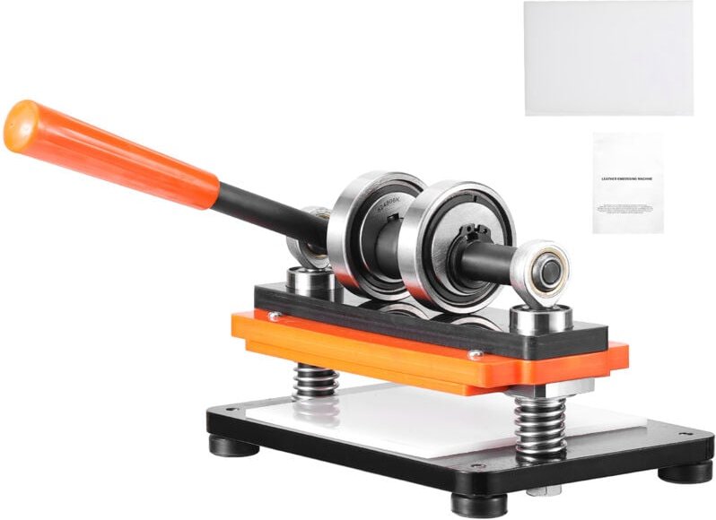 Mophorn - Lederschneidemaschine, 7,1 x 3,9 Zoll Prägeplatte, 0,47 Zoll Hub, doppelte Führungswellen, für verschiedene Ma...