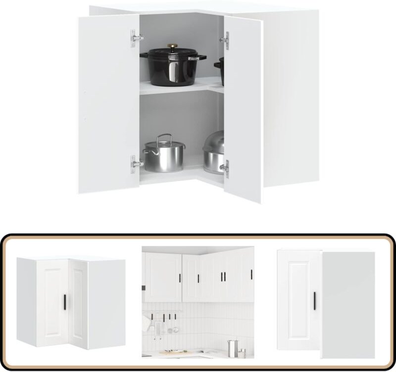 Küchen-Eckhängeschrank Porto Weiß Holzwerkstoff - Vidaxl
