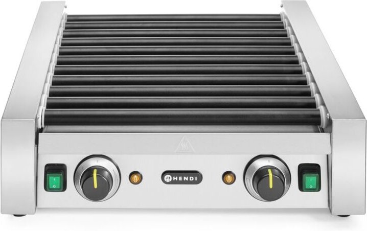 HENDI Rollengrill - 2 Zonen, 14 Rollen, 230V/1480W, 520x650x(H)176mm