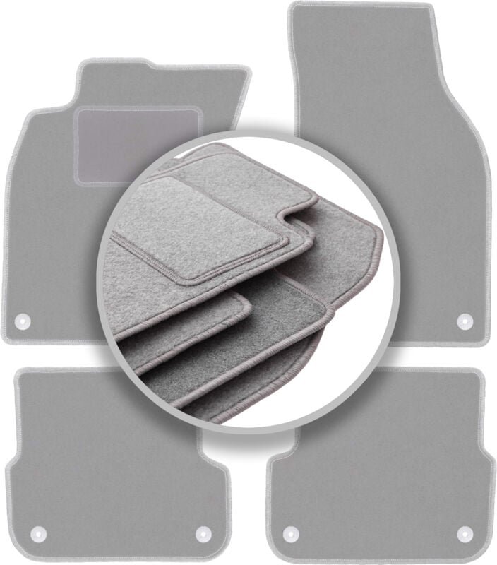 Graue Autofußmatten für: Audi A6 C6 Limousine, Kombi, Avant (2004-2006)