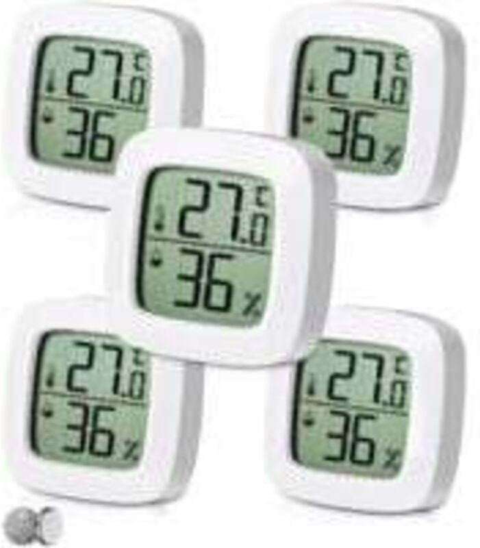 5 Stück Digitales Innenthermometer-Hygrometer, Komfortstufenanzeige, Kleines Hochpräzises Digitales Thermometer-Hygromet...