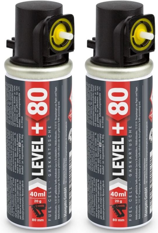 Level+ - level+ Gaskartusche 80mm 40ml Fuel Cell Ersatzgas für Stiftnagler L+80 - 2 St.