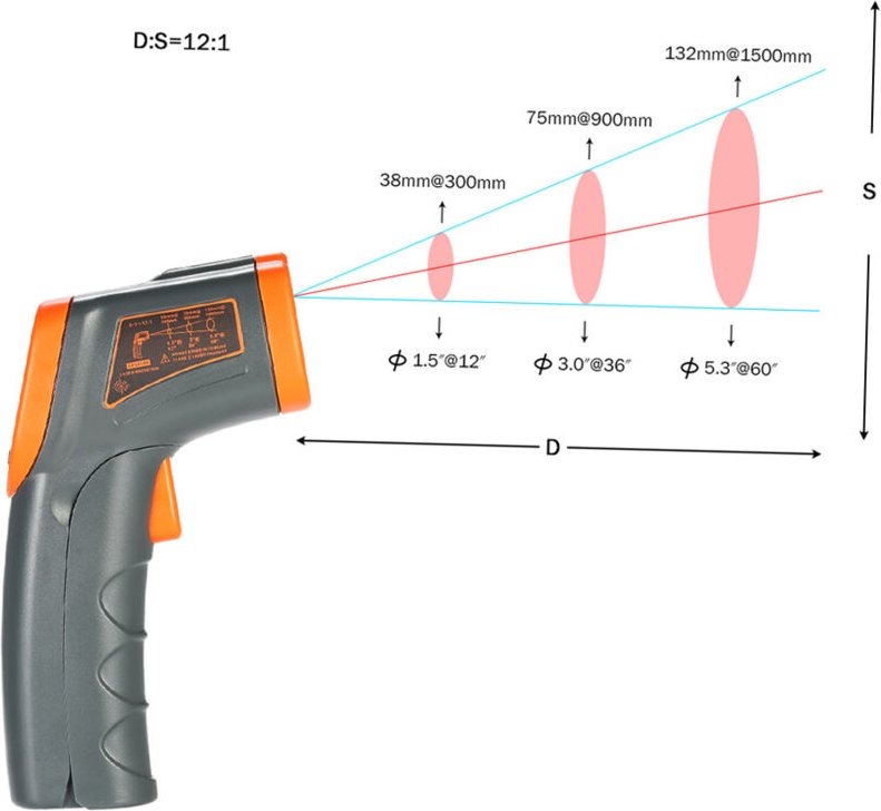Tonysa - Jeffergarden Smart Sensor -32 ~ 380 ℃ 12: 1 Tragbarer Handheld Digital Nichtkontakt ir -Infrarot -Thermometerte...