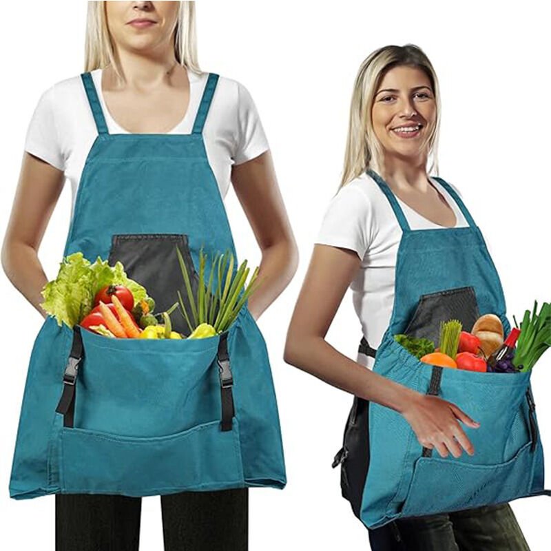 Gartenschürze, Gartenschürze mit Schnellverschlusstaschen, wasserabweisendes Oxford-Gewebe mit verstellbarem Kreuzgurt, ...