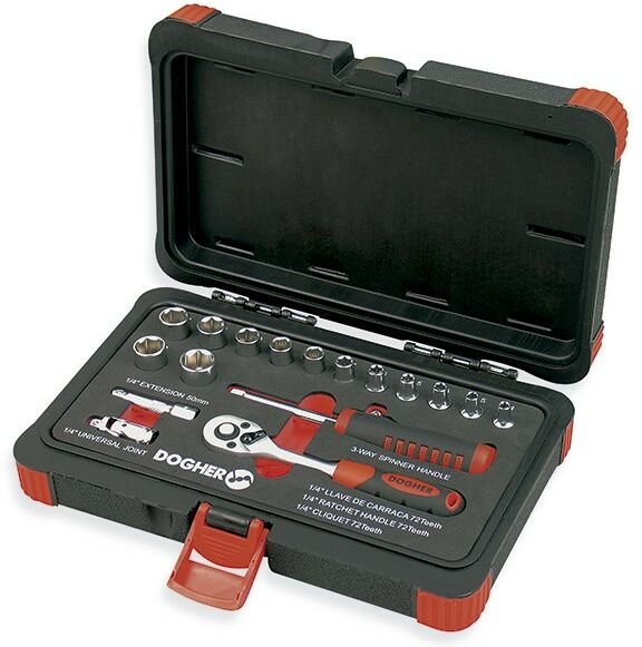 1/4 Innensechskant-Steckschlüsselgehäuse 17-teilig Dogher 500-001