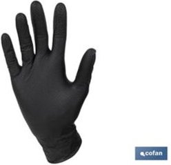 Thumbnail - Schachtel mit 100 'Grip'-Nitrilhandschuhen mit Rautenstruktur, Größe m, schwarze Farbe