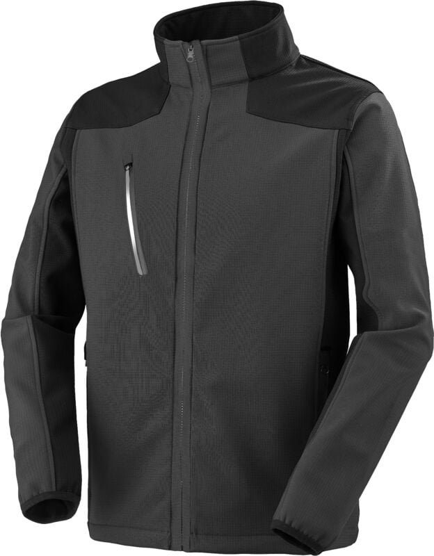 SOFTSHELL-JACKE CAUCASE GRAU CHARCOAL/Schwarz M