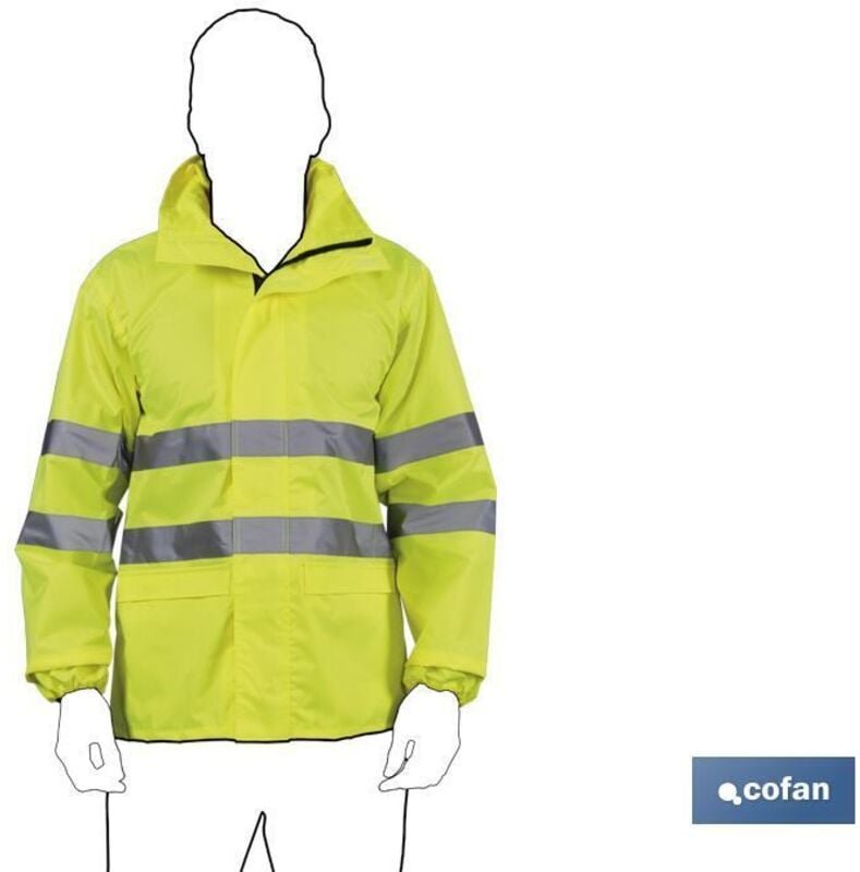 Warnschutz-Regenjacke, Gelb, Modell Pollux, Größe s