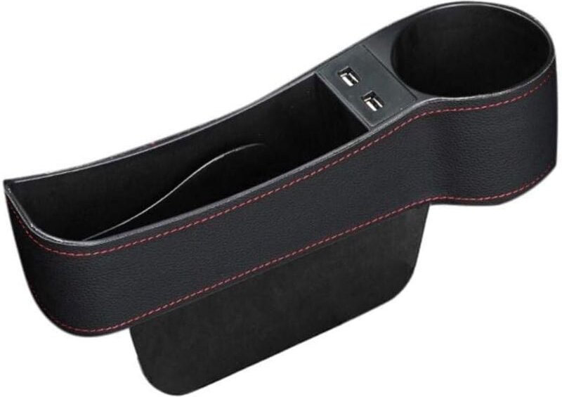 YMYNY Lückenfüller für Autositze, Premium-Konsolen-Seitentaschen-Organizer mit USB-Aufladung, multifunktionaler Autokons...