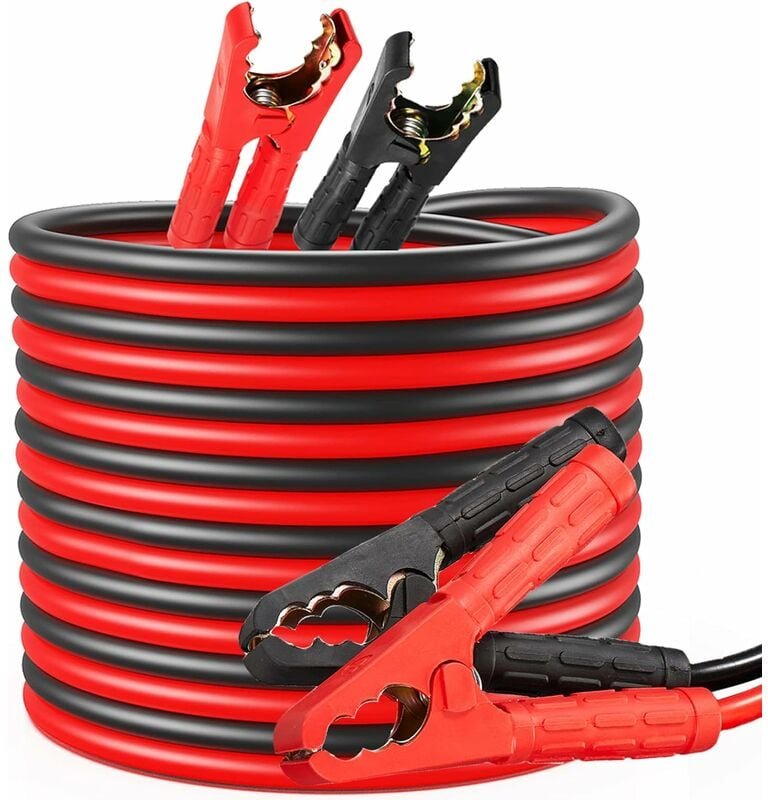 Tlgreen - 12V/24V Überbrückungskabel, Startkabel Set Starthilfekabel, 6m 30mm² 1500A, den Schnellstart, mit Schutzhandsc...