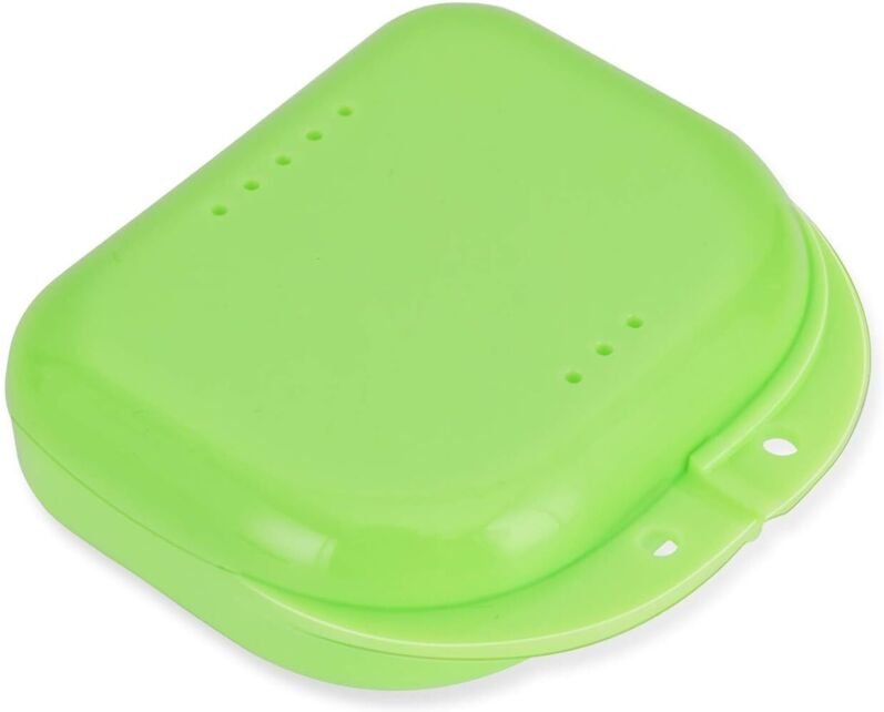 Sollbry - Prothesenhalteretui für kieferorthopädisches Mundstück, transparente Mundschutz-Aufbewahrungsbox mit Luftlöche...