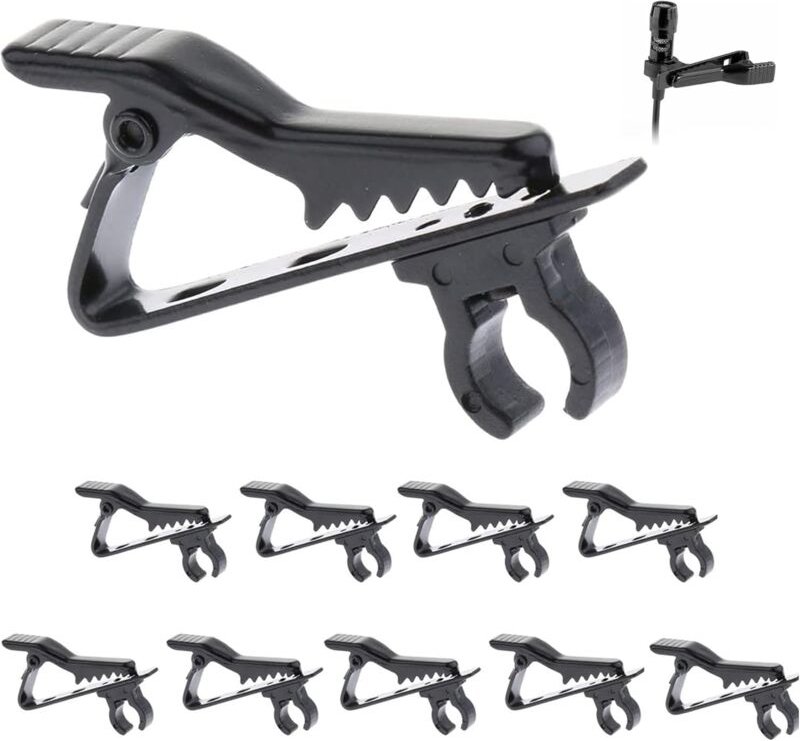 Sollbry - 10 Stück Krawattenklammer, abnehmbarer Clip, Lavalier-Mikrofon für Mikrofon, Mini-Mikrofon-Clip, Ersatz-Mikrof...