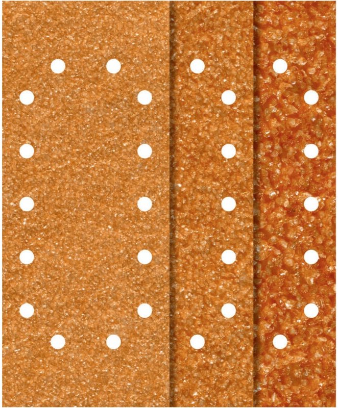 Wolfcraft Schleifstreifen Korund K40 K80 K120 115 x 280 mm 25 Stück für Schwingschleifer