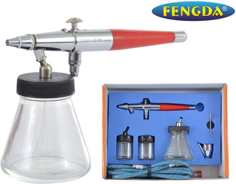 Airbrush 3 Düsen 0,5 0,8 1,0 Mm 4 Tanks Malerei Modellauto