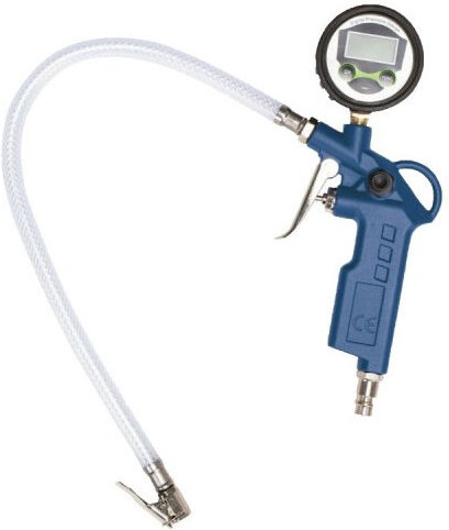 Reifenfüllmessgerät mit digitalem Manometer bar, MPa, kg/cm², psi - Scheppach