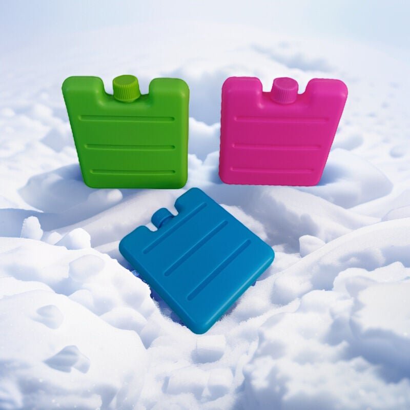 Gabrielle - 3er-Pack Mini-Kühlakkus 70ml Kühlakkus Gefrierender, kühlender, kalter Eiswürfel Farben: Blau Grün Pink (Küh...