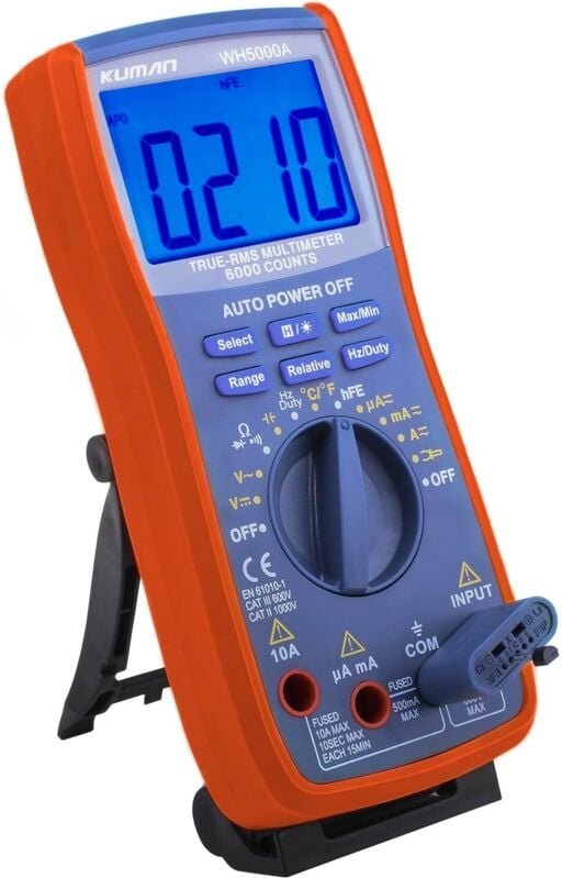 Digitalmultimeter True RMS 6000 Counts Manueller und automatischer Bereich Multimeter, Spannung, Strom, Widerstand, Temp...