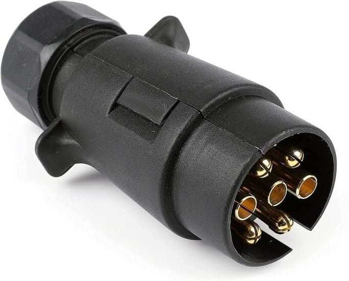 Ymyny - 7-polige Anhängersteckdose, 7-poliger Anhängerkupplungsstecker für Auto-, Wohnwagen- und Fahrradträgeranhänger