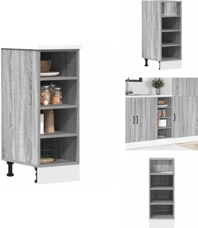 Unterschrank Grau Sonoma 30x44,5x81,5 cm Holzwerkstoff - Unterschrank - Unterschränke - Küchenschrank - Küchenmöbel
