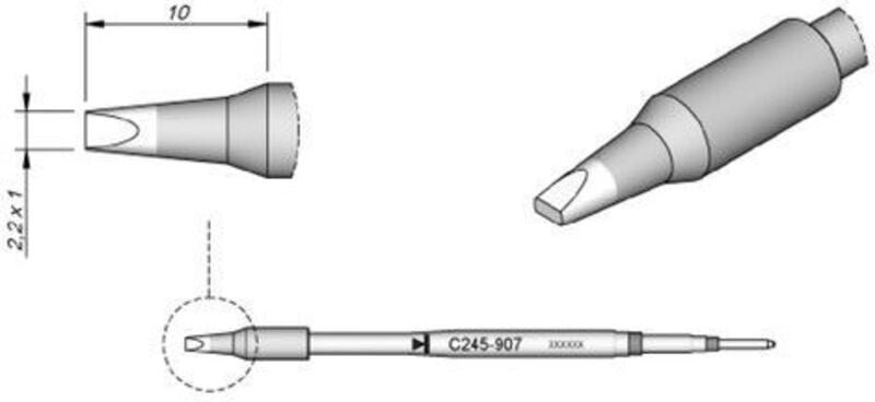 JBC Tools Lötspitze Meißelform Spitzen-Größe 2.2 mm Inhalt 1 St.