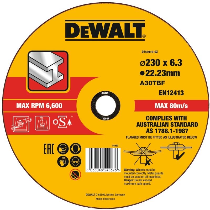Dewalt - DT43919-QZ, Schleifteller de für Winkelschleifer, ideal zum Schleifen von Metallen und harten Materialien, hohe...