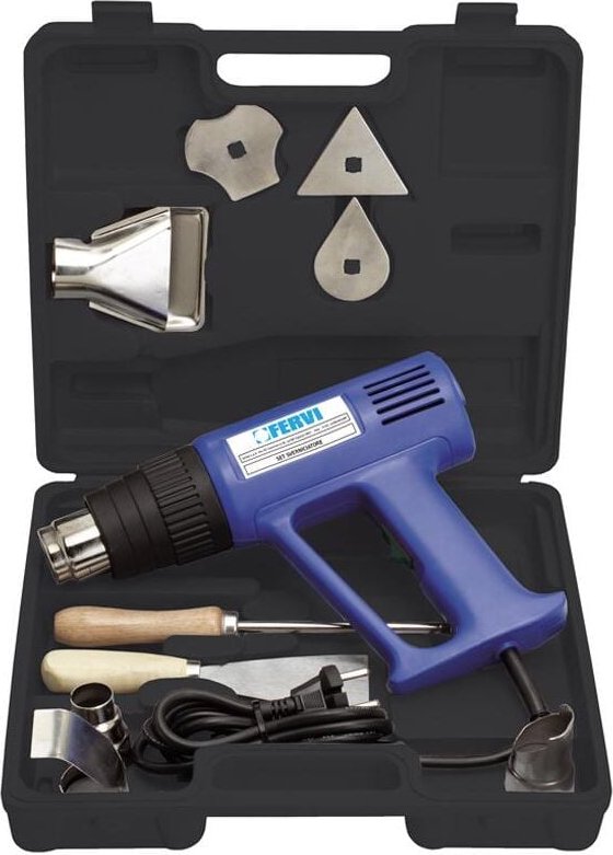 Fervi - Heissluftpistolen-Farbentferner-Set mit Zubehor 0694