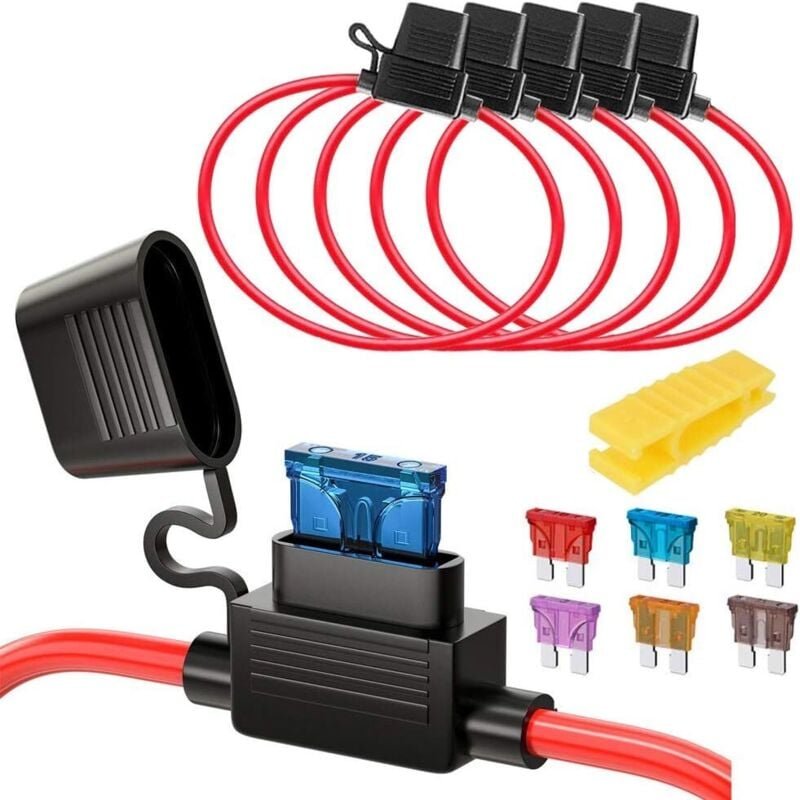 Thumbnail - Stück 16AWG Sicherungshalter mittlerer Stärke, wasserdichtes Plug-in mit Kabel, DC 32V 3A-20A Add-A-Circuit für Auto-LKW...
