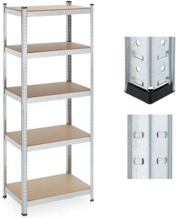 Verzinkte schwerlastregale mit 5 ebenen