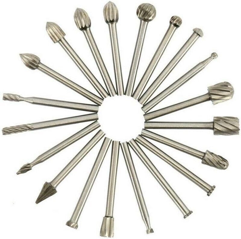 Thumbnail - DIY-Schleif-Rotationsbohrer, Hartmetall-Frässet, abgeschrägter Polierkopf – 20 Stück - KZQ