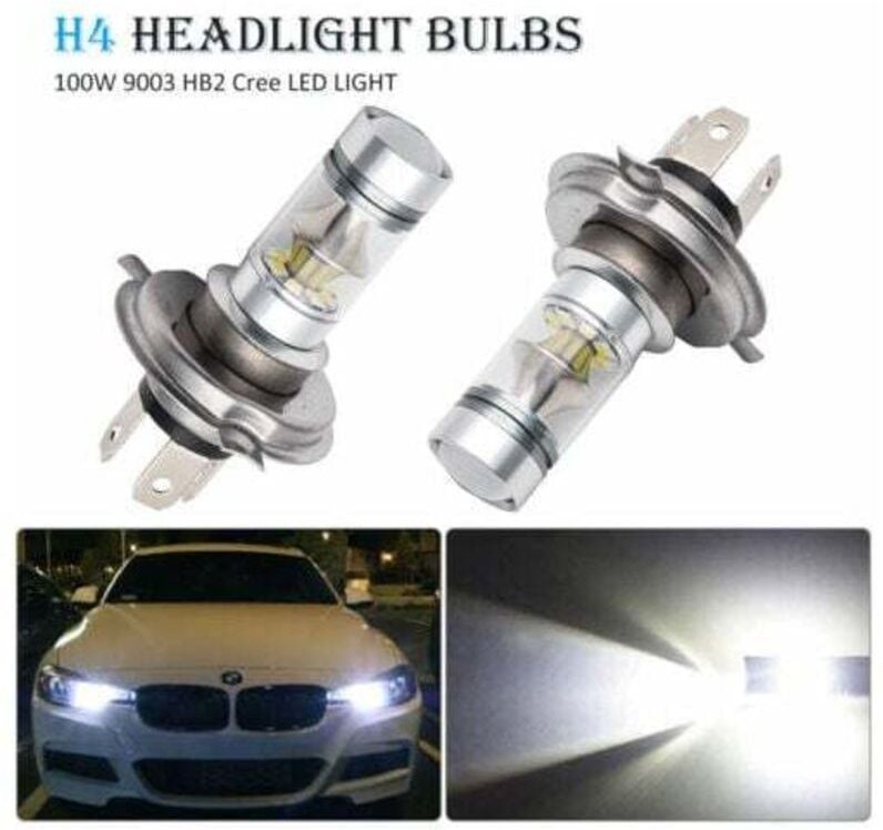 Sjqka - 2x H4 led 100W 20SMD Superhelle Nebel-LED-Lampe Weiß 6000K