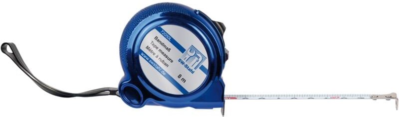 SW-Stahl Bandmaß 8 m lang, 25 mm breit mit Stopper, 72050L