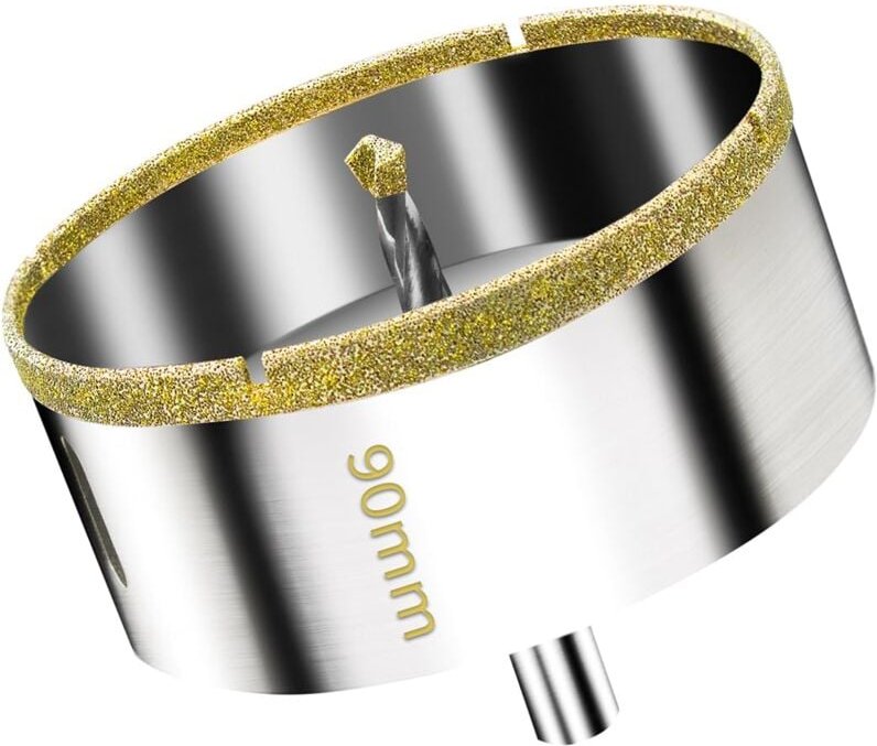 90 mm Diamant-Lochsäge mit Zentrierführungsbohrer, Fliesenlochsäge mit Diamantbeschichtung, Diamant-Kernbohrer für Glas,...