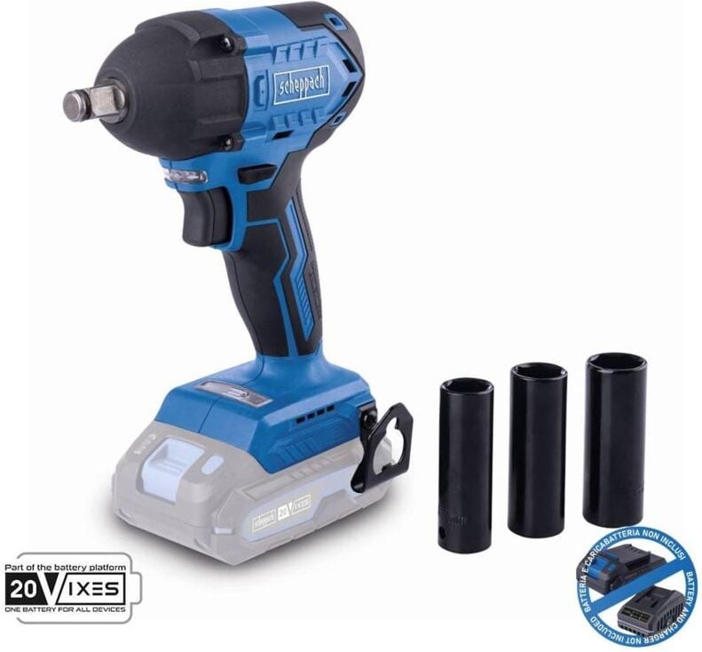 Schlagschrauber 1/2 Burstenloser 20V ohne Akku ixes Scheppach bc-iw350-x