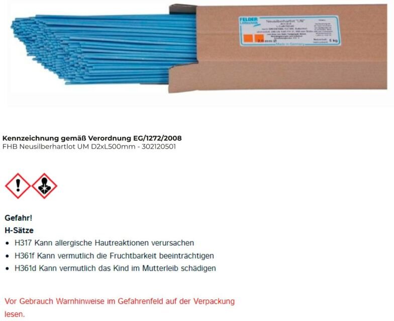 FELDER Neusilberhartlot UM D2xL500mm ( 4000872910 )