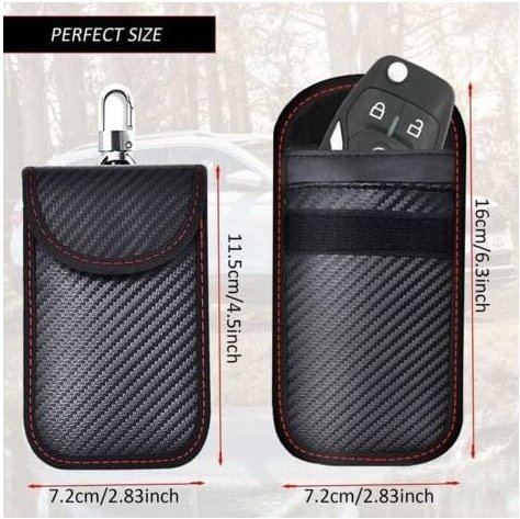 SNQ - Faraday-Tasche zur Blockierung von RFID-Autoschlüsselsignalen, 2er-Packung RFID-Signalblockierungstaschen für Auto...