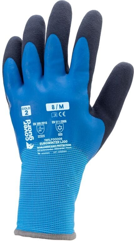 5er-Pack - eurowinter L200 Handschuhe - nahtloses blaues Strickmuster auf Polyesterbasis - ergonomische Form - Strickbun...