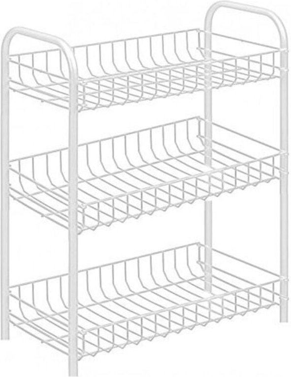 Trade Shop - portaogetti carrello portaogetti 3 ripiani bianco 308 per cucina bagno -