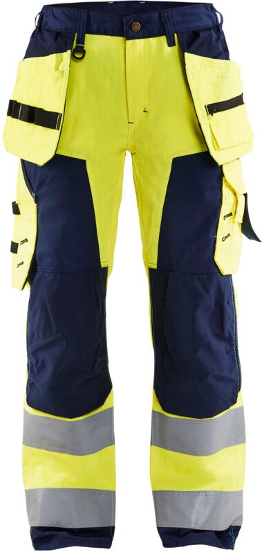 Hochsichtbare Arbeitshose Damen 7156 - Neon Gelb / Marine XL - FR(46) - SE(C44) - Kurz