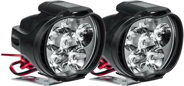 Woosien - 2 Stück 6 LED-Motorrad-Licht-Scheinwerfer-Baugruppe 10 w 1000 lm Universal-Scooter-ATV-Nebel 6000 k weißes Aut...