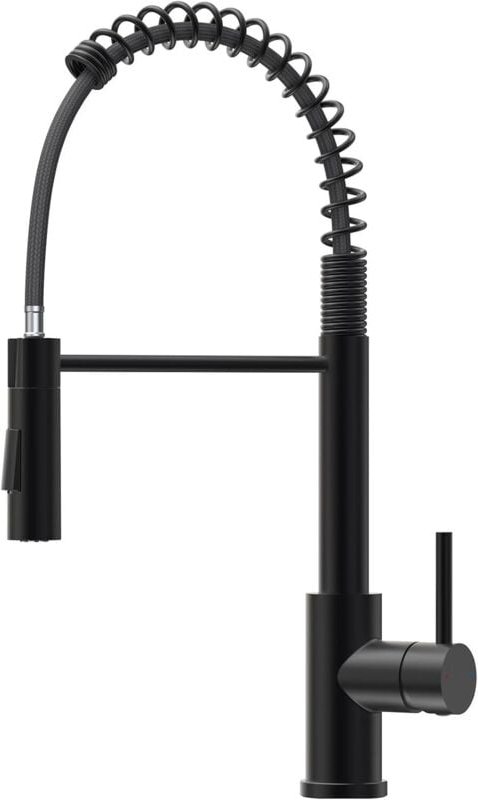 Schwarzer Küchenhahn, Küchenmischbatterie mit herausziehbarer Brause, Küchenspülenarmatur mit Doppelsprühfunktion, drehb...