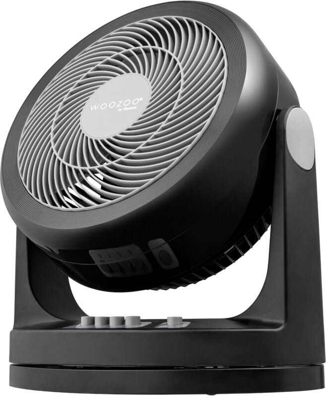 Woozoo, 33m², Ventilator, Schwarz, 3 Geschwindigkeiten, Oszillierend, leise, Table Fan, Tischventilator, Lüfter, Bodenve...