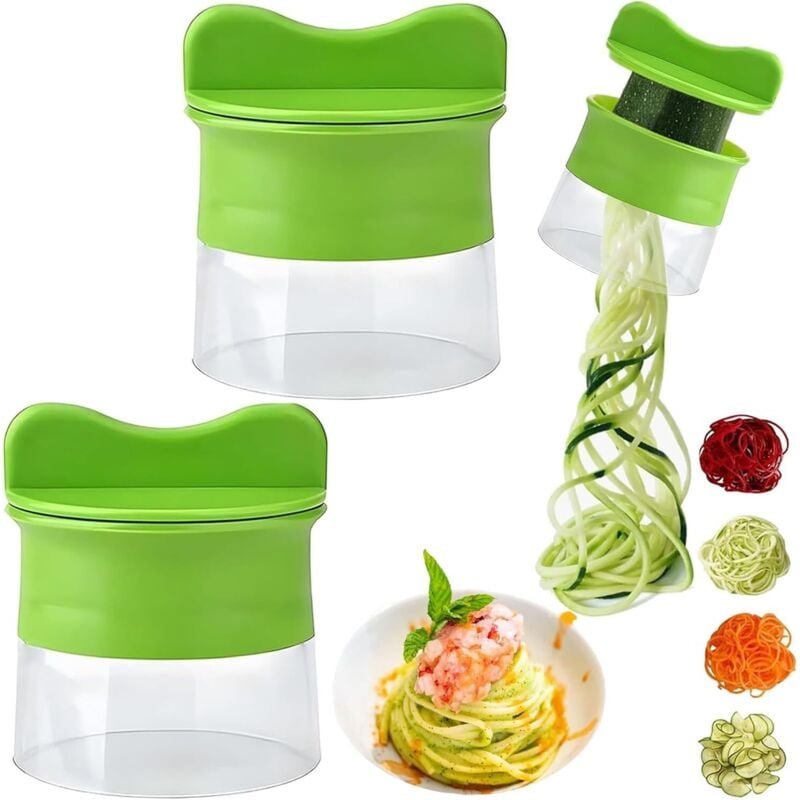 2er-Set Spiralschneider, Gemüsenudelmaschine, platzsparender Gemüsespiralschneider, Zucchini-Spaghetti, ergonomisch, zer...