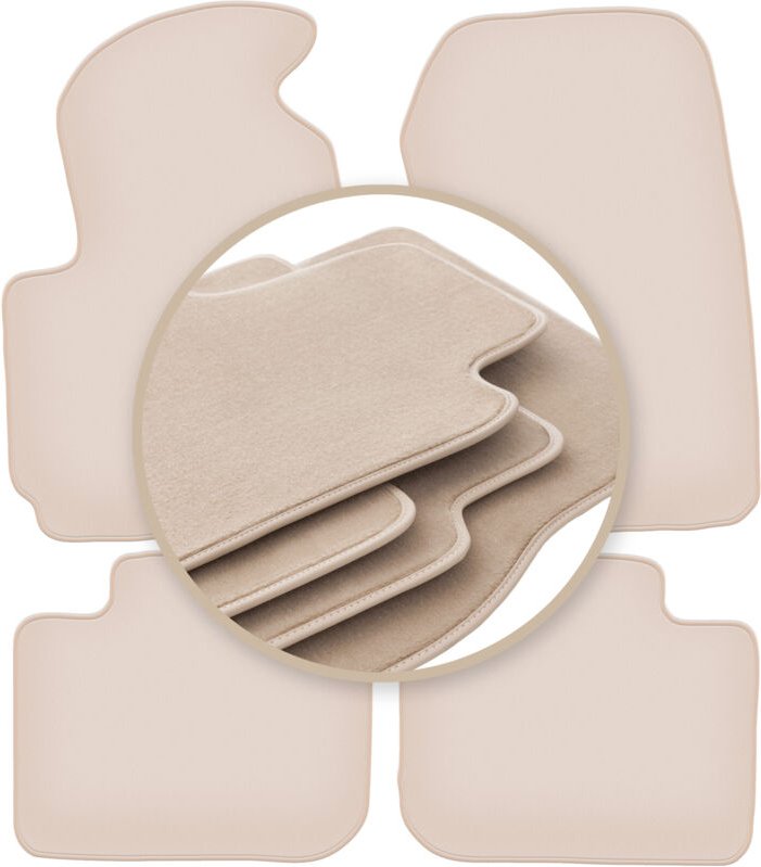 Beige PREMIUM-Matten für: Mitsubishi Colt VII Fließheck 2004-2008