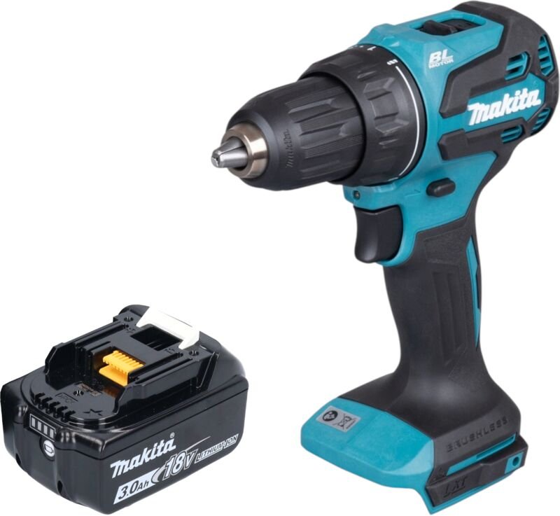 Ddf 490 F1 Akku Bohrschrauber 18 v 65 Nm 1/2' Brushless + 1x Akku 3,0 Ah - ohne Ladegerät - Makita