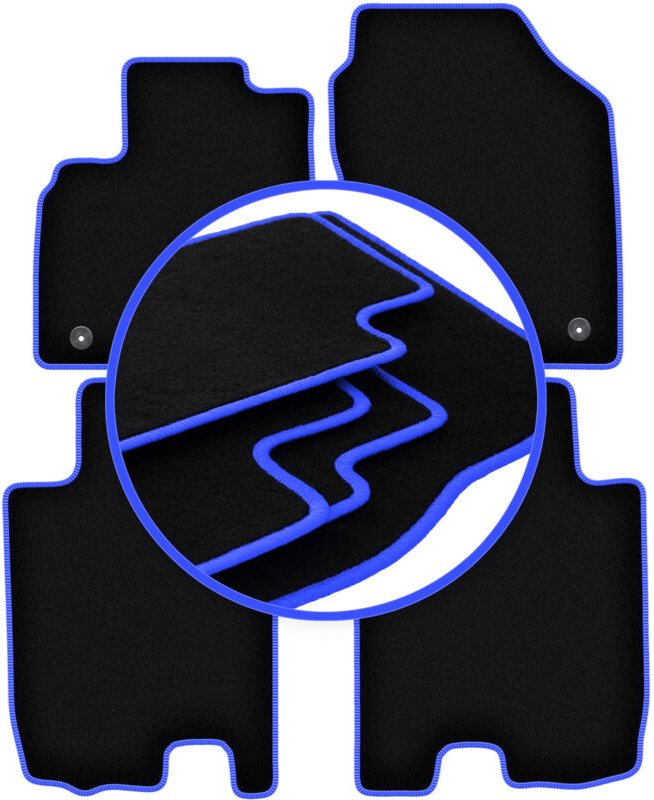 CARLUX-BLUE Autofußmatten für: Honda City V FL Limousine (2011-2013)