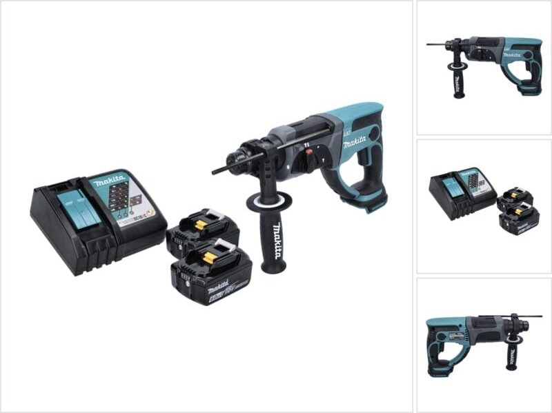 Makita DHR 202 RG Akku Kombihammer 18 V 2,0 J SDS Plus + 2x Akku 6,0 Ah + Ladegerät