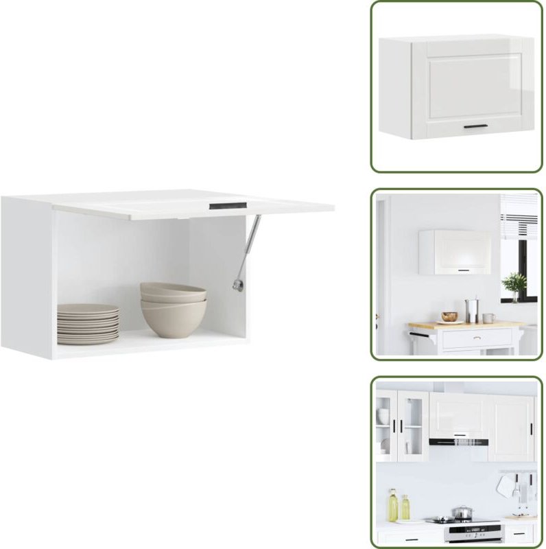 Küchen-Hängeschrank Porto Hochglanz-Weiß Holzwerkstoff - Küchen-Wandschrank - Küchen-Wandschränke - Wandschrank Küche - ...