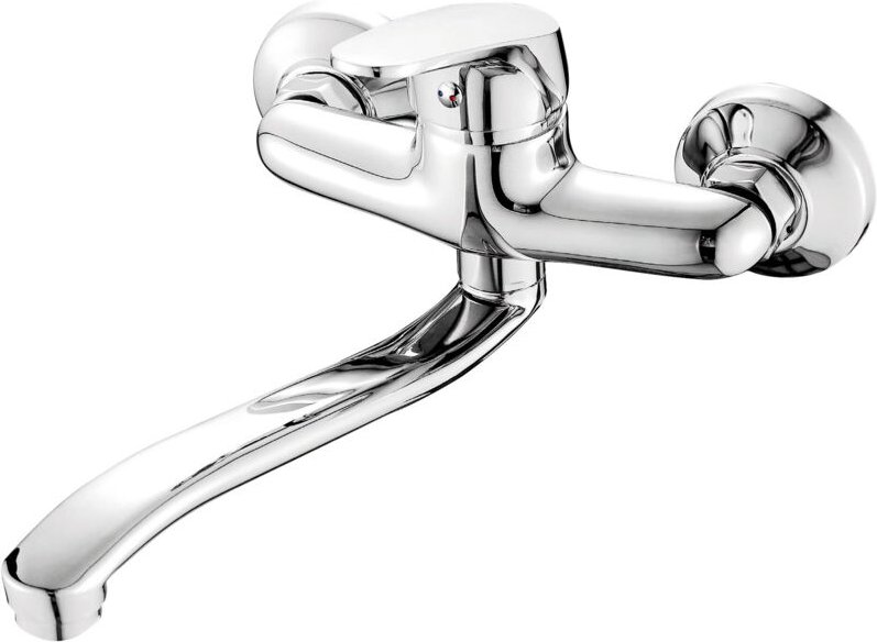 Einhebel-Spültischmischer aus Java mit Rohrwandauslauf