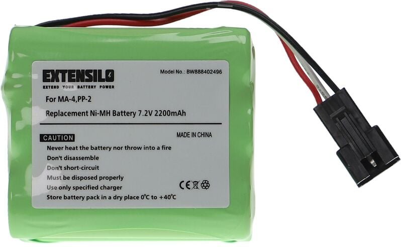Extensilo - Akku Ersatz für Teac BP-R1EU, BP-R2, BP-R1, BP-R12EU, BP-R5 für digital Radio (2200 mAh, 7,2 v, NiMH)