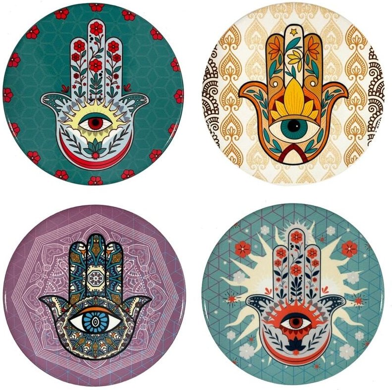 Signes Grimalt - Postavasos Set von 4 Einheiten. Runde mehrfarbige - 1x11x11cm